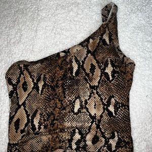 snake skin off the shoulder crop top NEVER WORN!